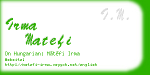 irma matefi business card