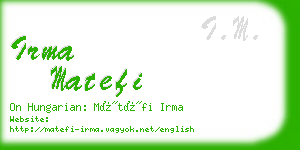 irma matefi business card